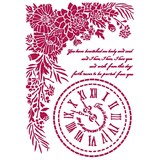 Stamperia Stencil A4 Romantic Journal Clock (KSG465) (DISCONTINUED)