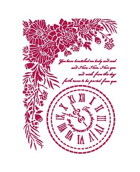 Stamperia Stencil A4 Romantic Journal Clock (KSG465) (DISCONTINUED)
