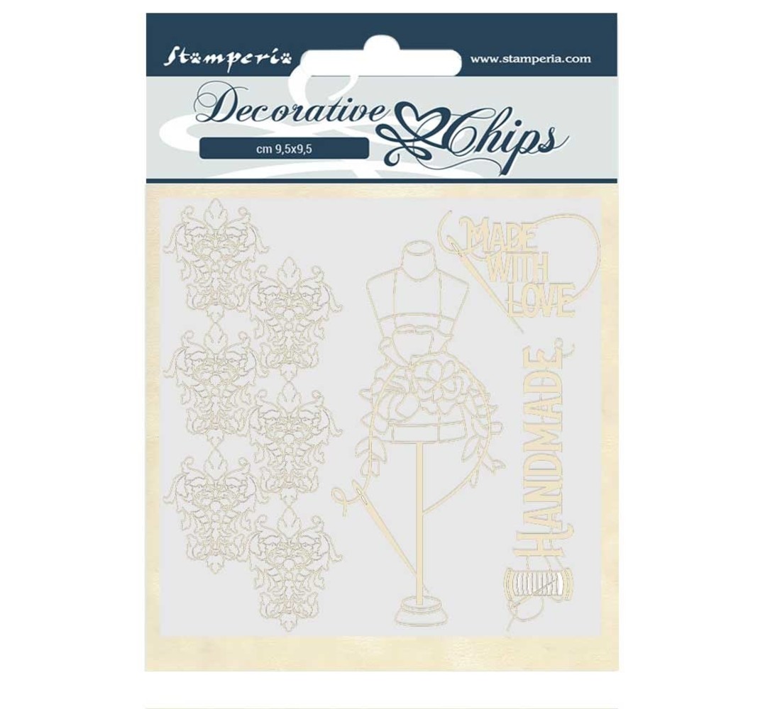 Stamperia Decorative Chips Threads Couture (SCB52) (DISCONTINUED)