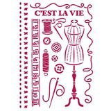 Stamperia Stencil A4 Romantic Threads Couture (KSG467) (DISCONTINUED)