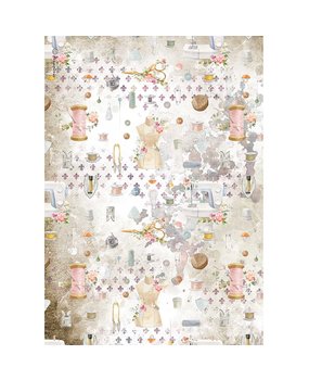 Stamperia Rice Paper A4 Romantic Threads Embellishment (6 pcs) (DFSA4566) (DISCONTINUED)