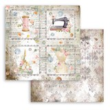 Stamperia Romantic Threads Cards 12x12 Inch Paper Sheets (10pcs) (SBB792) (DISCONTINUED)
