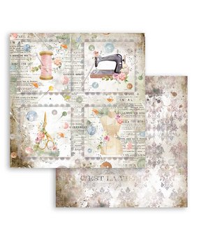 Stamperia Romantic Threads Cards 12x12 Inch Paper Sheets (10pcs) (SBB792) (DISCONTINUED)