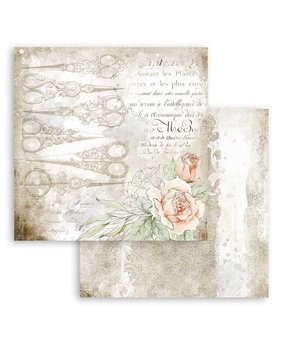 Stamperia Romantic Threads Scissors 12x12 Inch Paper Sheets (10pcs) (SBB789) (DISCONTINUED)