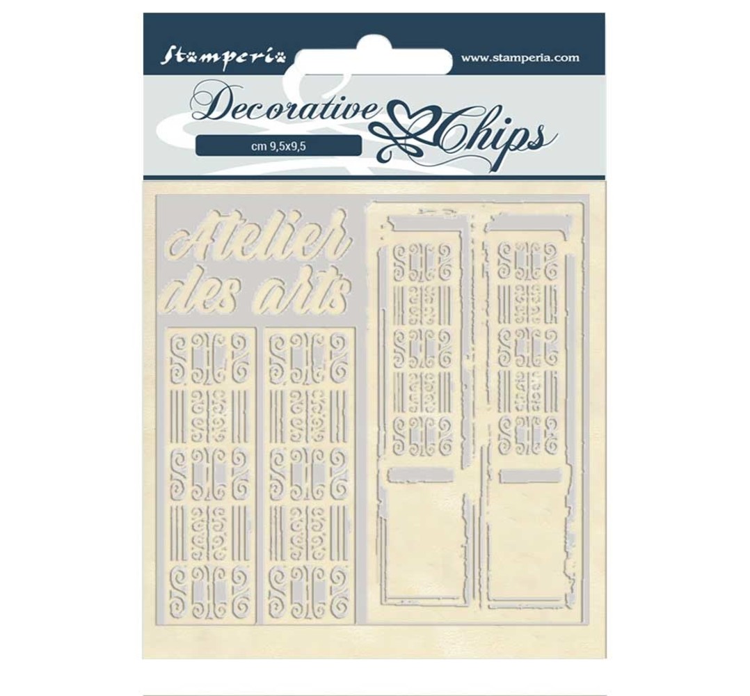 Stamperia Decorative Chips Atelier des Arts Door (SCB48) (DISCONTINUED)