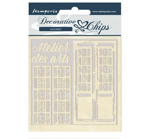 Stamperia Decorative Chips Atelier des Arts Door (SCB48) (DISCONTINUED)