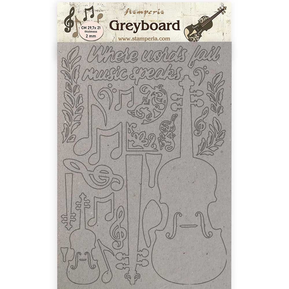 Stamperia Greyboard A4 Passion Violin (KLSPDA423) (DISCONTINUED)