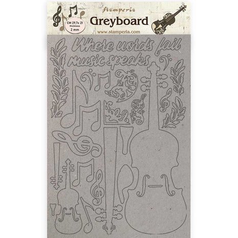 Stamperia Greyboard A4 Passion Violin (KLSPDA423) (OUTLET)