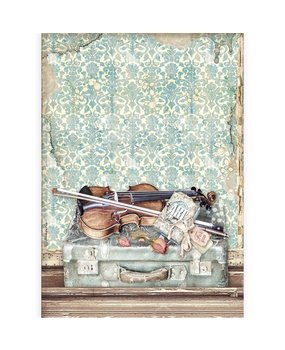 Stamperia Rice Paper A4 Passion Violin and Travelling (6 pcs) (DFSA4544) (DISCONTINUED)