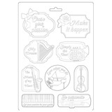 Stamperia Soft Mould A4 Passion Music and Tag (K3PTA492) (DISCONTINUED)