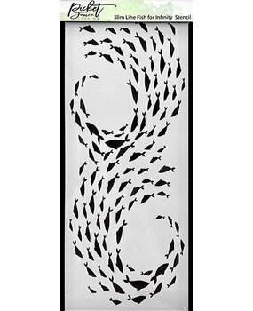 Picket Fence Studios Slim Line Fish for Infinity 4x10 Inch Stencil (SC-224) (OUTLET)