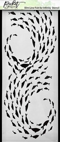 Picket Fence Studios Slim Line Fish for Infinity 4x10 Inch Stencil (SC-224) (OUTLET)