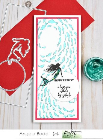 Picket Fence Studios Slim Line Fish for Infinity 4x10 Inch Stencil (SC-224) (OUTLET)