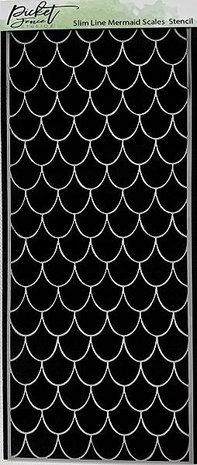 Picket Fence Studios Slim Line Mermaid Scales 4x10 Inch Stencil (SC-225) (OUTLET)