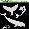 Picket Fence Studios Whale and Mermaid 6x6 Inch Stencil (SC-227) (OUTLET)