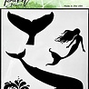 Picket Fence Studios Whale and Mermaid 6x6 Inch Stencil (SC-227) (OUTLET)