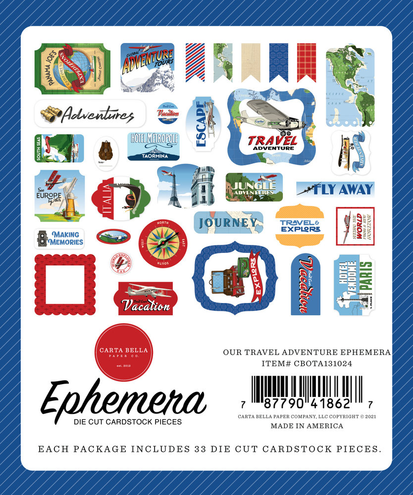Carta Bella Our Travel Adventure Ephemera (CBOTA131024) (OUTLET) Carta Bella Our Travel Adventure Ephemera (CBOTA131024) (OUTLET)