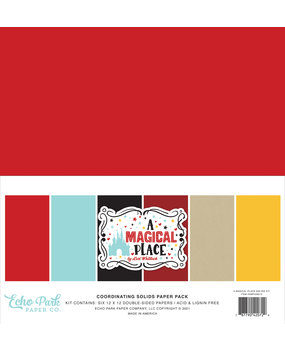 Echo Park A Magical Place 12x12 Inch Coordinating Solids Paper Pack (AMP239015) (DISCONTINUED)