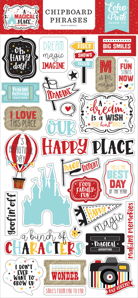 Echo Park A Magical Place Chipboard Phrases (AMP239022) (DISCONTINUED)