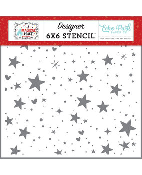 Echo Park Hearts & Stars 6x6 Inch Stencil (AMP239033) (DISCONTINUED)