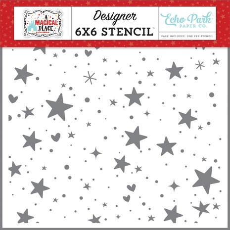 Echo Park Hearts & Stars 6x6 Inch Stencil (AMP239033) (DISCONTINUED) Echo Park Hearts & Stars 6x6 Inch Stencil (AMP239033) (DISCONTINUED)