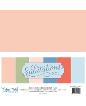 Echo Park Salutations No.1 12x12 Inch Coordinating Solids Paper Pack (SAN244015) (DISCONTINUED) Echo Park Salutations No.1 12x12 Inch Coordinating Solids Paper Pack (SAN244015) (DISCONTINUED)