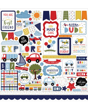 Echo Park Little Dreamer Boy 12x12 Inch Element Sticker (LDB238014) (DISCONTINUED) Echo Park Little Dreamer Boy 12x12 Inch Element Sticker (LDB238014) (DISCONTINUED)