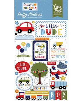 Echo Park Little Dreamer Boy Puffy Stickers (LDB238066) (DISCONTINUED) Echo Park Little Dreamer Boy Puffy Stickers (LDB238066) (DISCONTINUED)