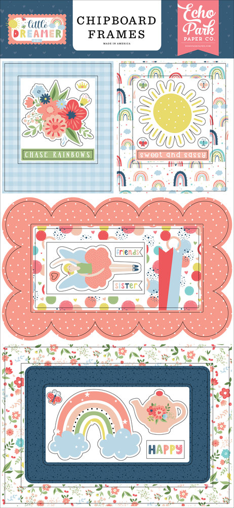 Echo Park Little Dreamer Girl Chipboard Frames (LD237065) (DISCONTINUED)