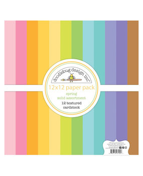 Doodlebug Design Spring 12x12 Inch Textured Cardstock Assortment Pack (7195) (DISCONTINUED)