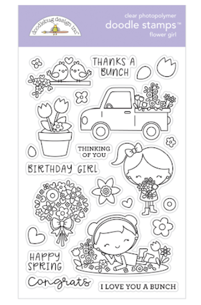 Doodlebug Design Flower Girl Doodle Stamps (6333) (OUTLET)