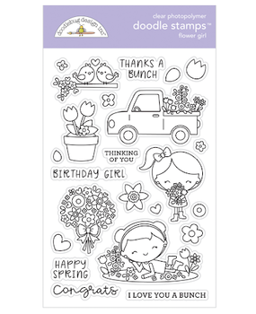 Doodlebug Design Flower Girl Doodle Stamps (6333) (DISCONTINUED)