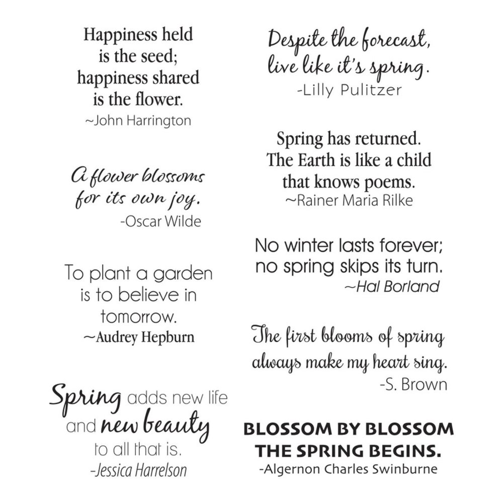 Spring Quote Card Spring Quotes Clear Stamps (STP-026) - Craftlines B.V.