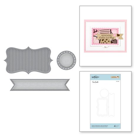 Spellbinders Sweet Confections Label and Banner Etched Dies (S4-1095) (OUTLET)