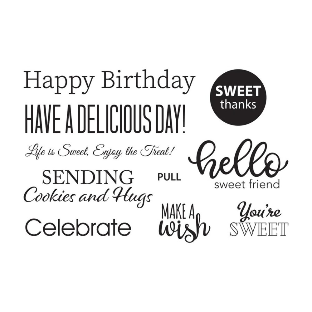 Spellbinders Sugar Coated Sentiments Clear Stamps (STP-027) (OUTLET)