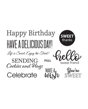 Spellbinders Sugar Coated Sentiments Clear Stamps (STP-027) (OUTLET)