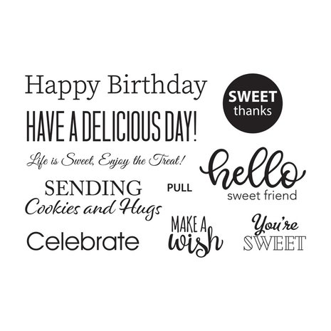 Spellbinders Sugar Coated Sentiments Clear Stamps (STP-027) (OUTLET)