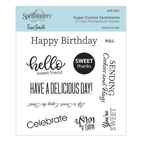 Spellbinders Sugar Coated Sentiments Clear Stamps (STP-027) (OUTLET)