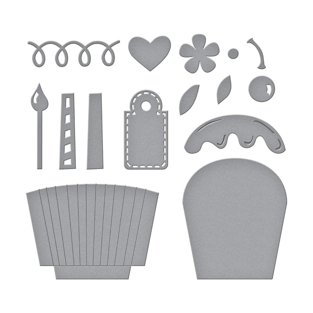 Spellbinders Party Cupcake Pocket Etched Dies (S4-1097) (OUTLET)