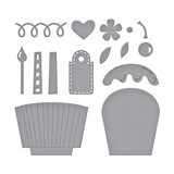 Spellbinders Party Cupcake Pocket Etched Dies (S4-1097) (OUTLET)