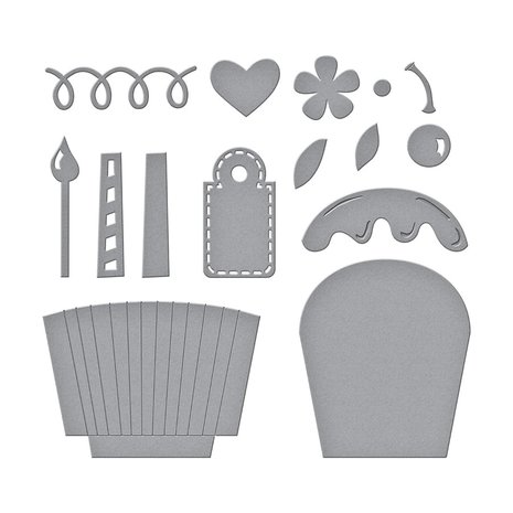 Spellbinders Party Cupcake Pocket Etched Dies (S4-1097) (OUTLET)