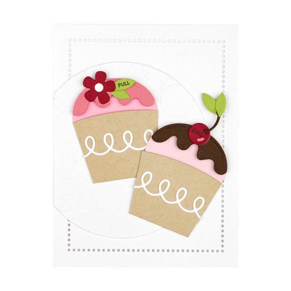 Spellbinders Party Cupcake Pocket Etched Dies (S4-1097) (OUTLET)