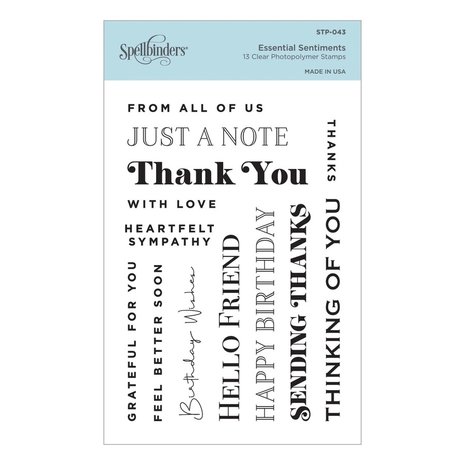 Spellbinders Essential Sentiments Clear Stamps (STP-043) (OUTLET) Spellbinders Essential Sentiments Clear Stamps (STP-043) (OUTLET)