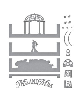 Spellbinders Wedded Bliss Scene Etched Dies (S4-1088) (OUTLET)