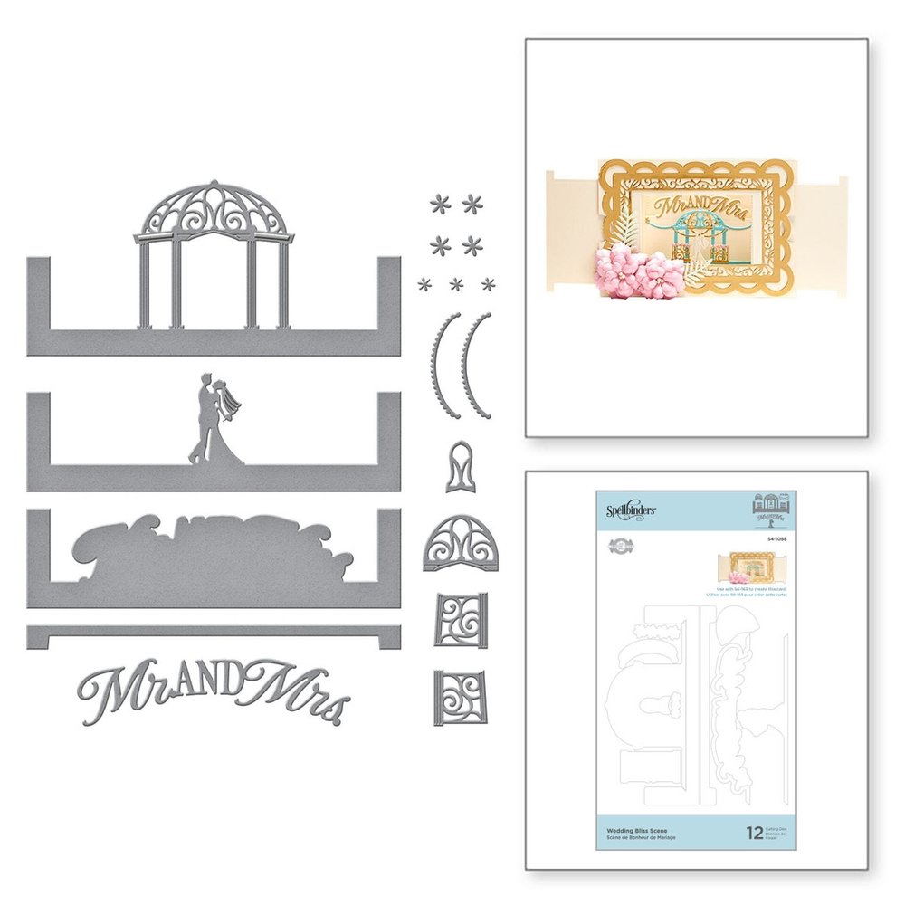 Spellbinders Wedded Bliss Scene Etched Dies (S4-1088) (OUTLET)