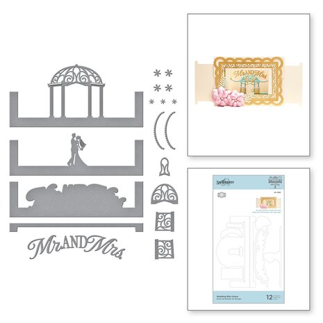 Spellbinders Wedded Bliss Scene Etched Dies (S4-1088) (OUTLET)