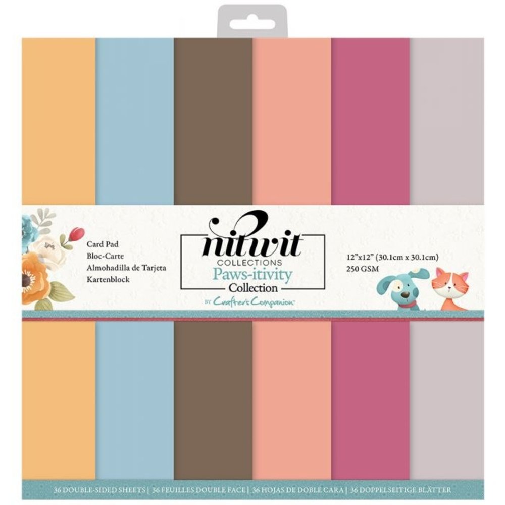 Crafter's Companion Pawsitivity 12x12 Inch Card Pad (NIT-PAW-CARD12) (OUTLET)