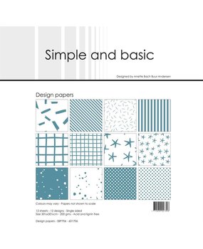 Simple and Basic Aqua 12x12 Inch Paper Pack (SBP706) (DISCONTINUED)