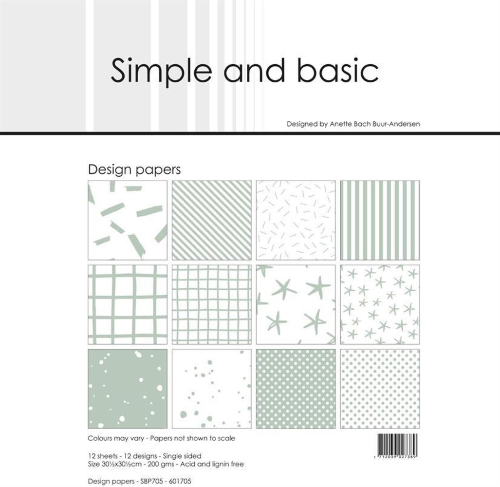 Simple and Basic Sage 12x12 Inch Paper Pack (SBP705) (DISCONTINUED)
