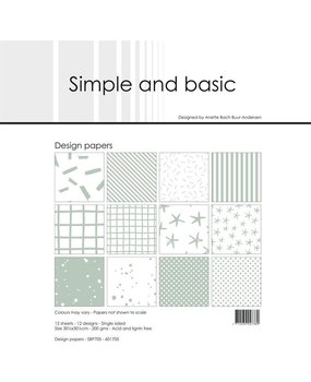 Simple and Basic Sage 12x12 Inch Paper Pack (SBP705) (DISCONTINUED)